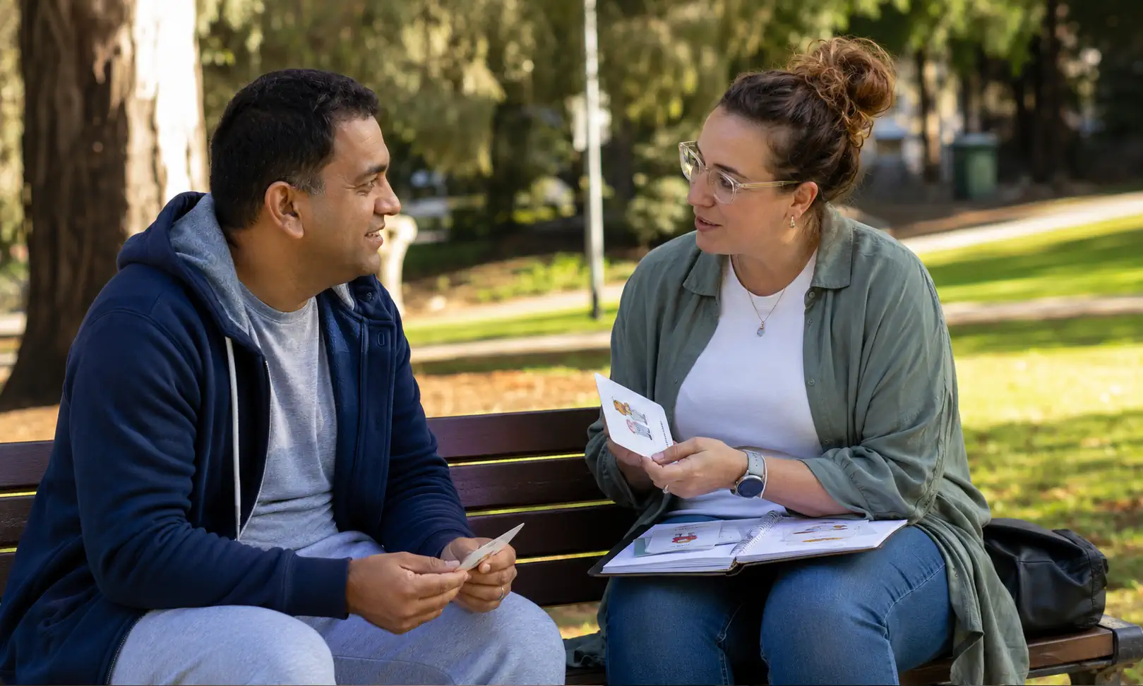 NDIS Positive Behaviour Support practitioner working with a participant in Melbourne to build communication, confidence and positive everyday outcomes.